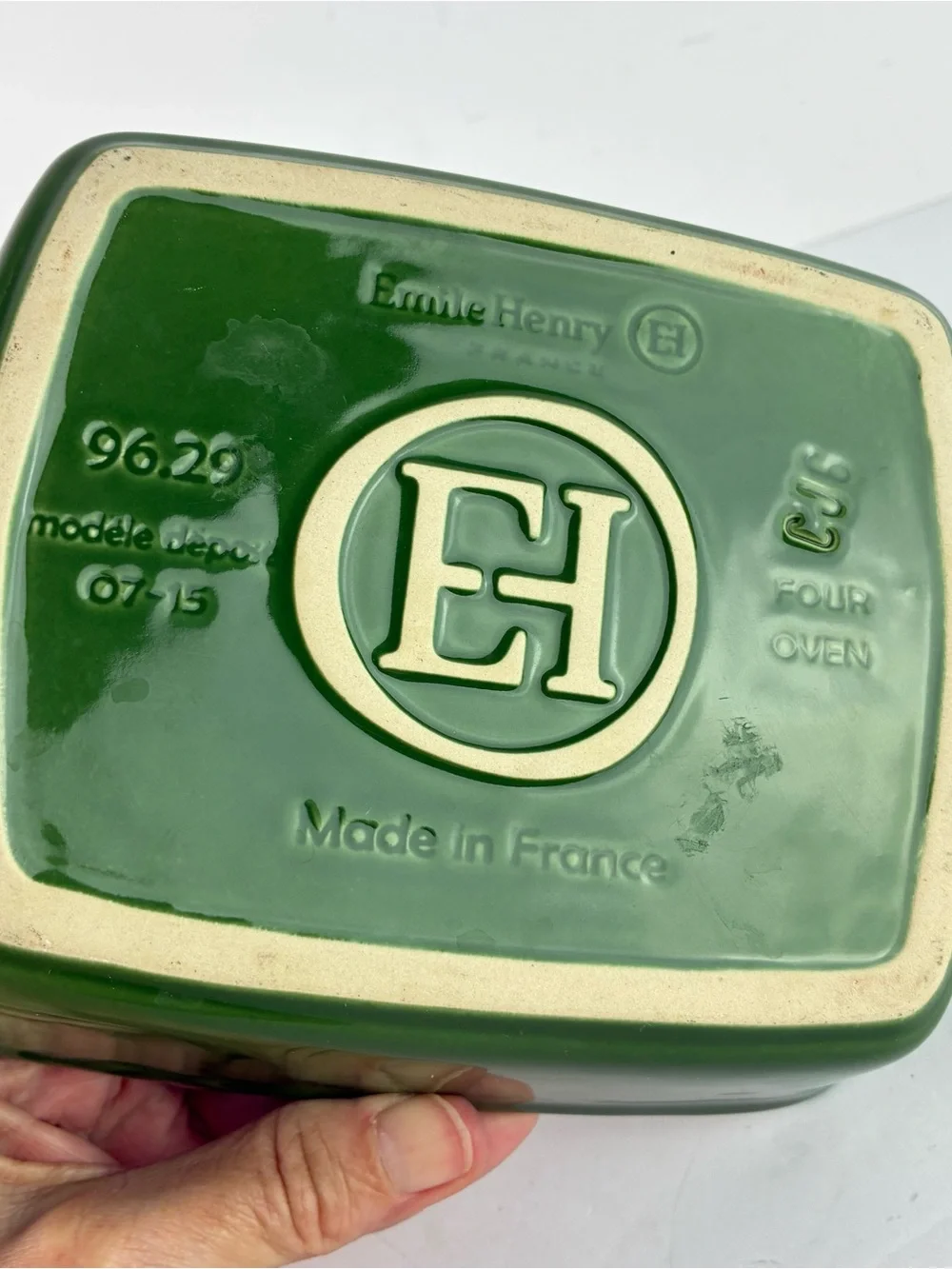Emile Henry Green Ceramic Small Baking Casserole Dish